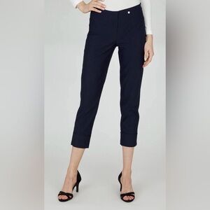 ROBELL Women’s Bella 09 Cropped Trouser Pants Navy Sz 8
